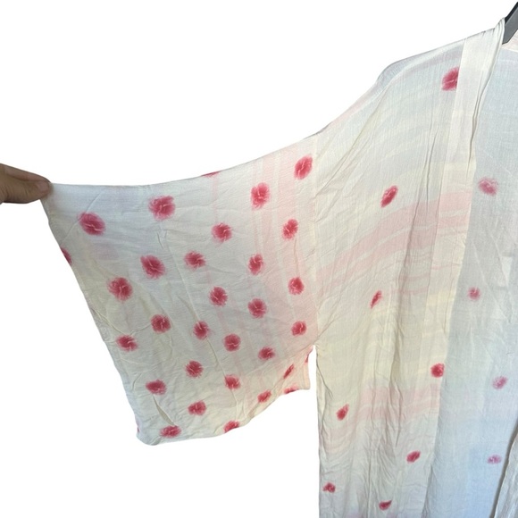 Free People Kimono Laurel Canyon Printed Rose Duster Rayon OS NWOT - Picture 3 of 6